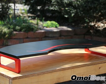 Wood Monitor Stand Riser | Curved Monitor Riser For Desk | Computer Monitor Stand Riser | Computer Riser For Desktop | Made To Order