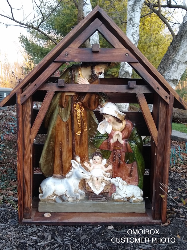 Large Indoor Nativity Stable Wooden Nativity Manger Custom Etsy
