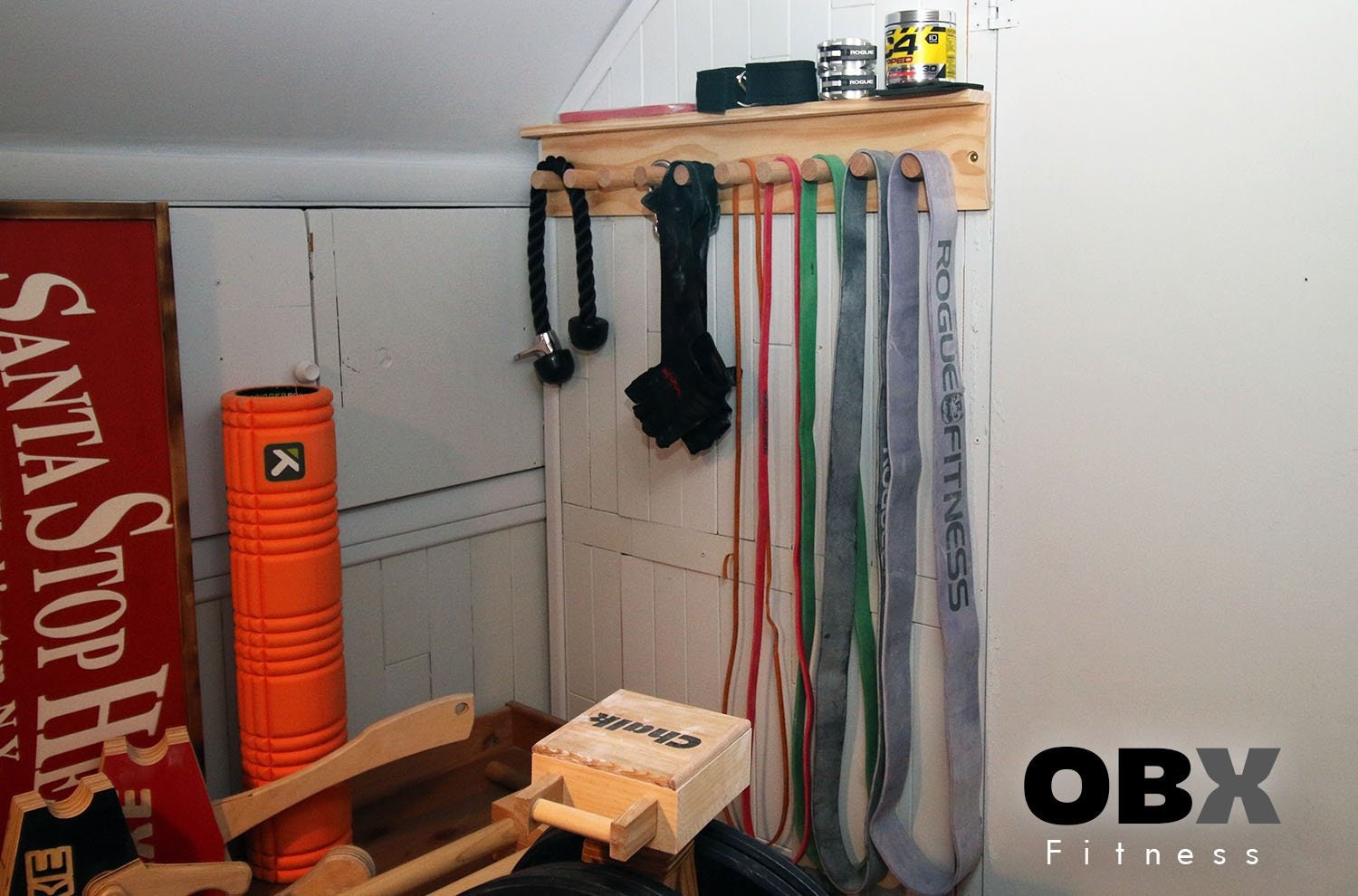 Jump Rope Shelf Multi-purpose Home Gym Wall Shelf | Wood Hanger, Holder, Organizer ...