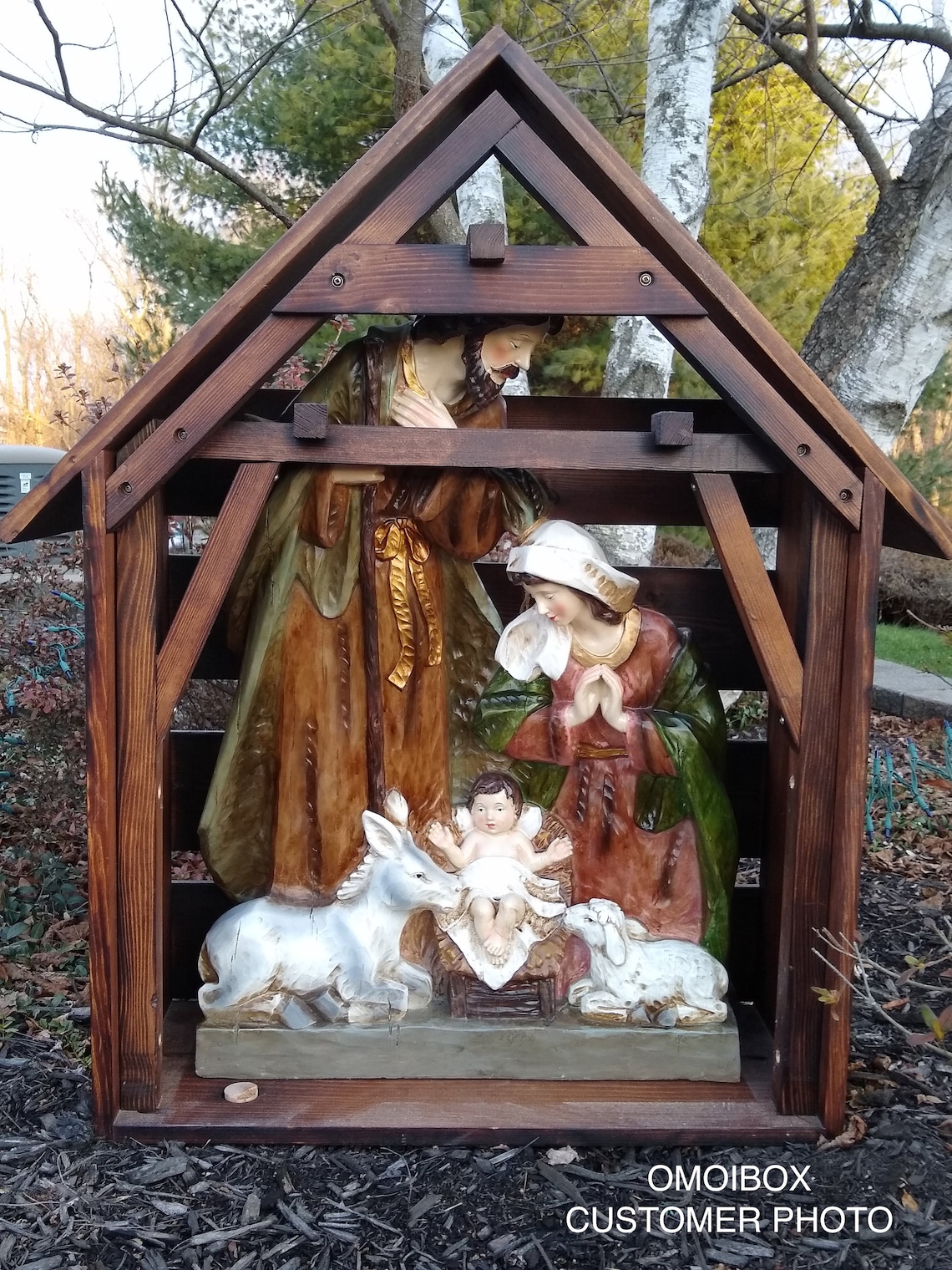Large Outdoor Nativity Stable Wooden Nativity Manger Custom Etsy
