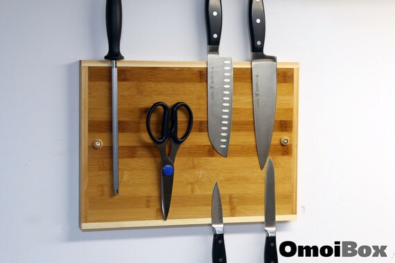 Portacoltelli Magnetico In Legno Di Noce 35,6 Cm | Striscia Magnetica Per Coltelli Da Cucina, Bar, Utensili