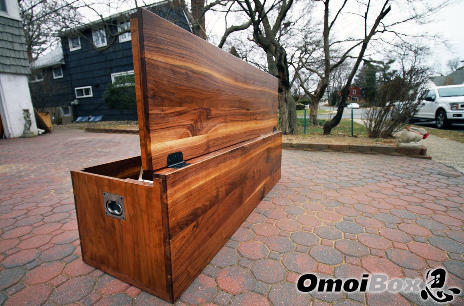 Walnut Wood Custom Storage Bench Premium Quality Large Etsy