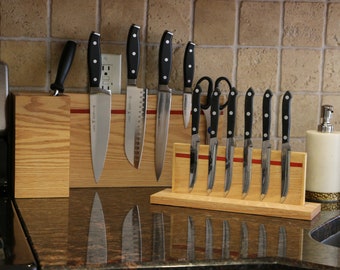 Soporte multiusos para utensilios de cocina con soporte magnético para cuchillos + soporte para cuchillos para bistec / OmoiBox Visionary Creations