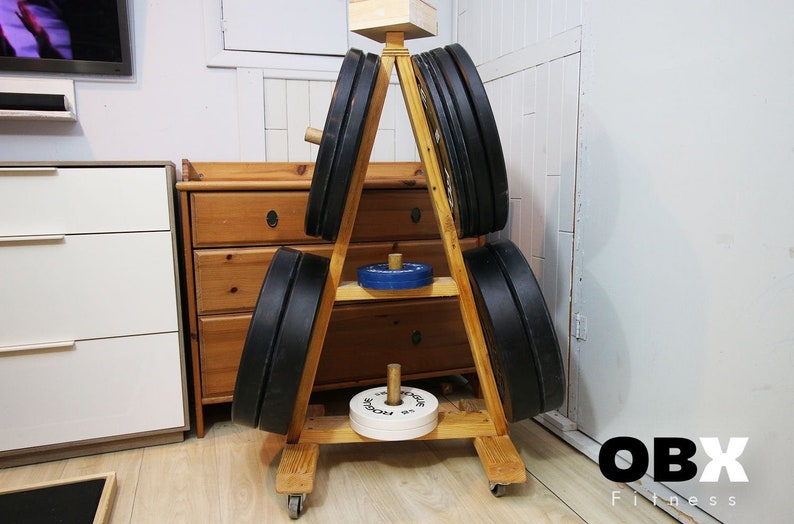 Wooden Weight Tree With Wheels Rolling Plate Tree Weight Etsy