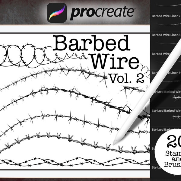 Barbed Wire Vol. 2 | Procreate Brushes and Stamps