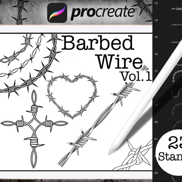 Barbed Wire Vol. 1 | Procreate Stamp Brushes