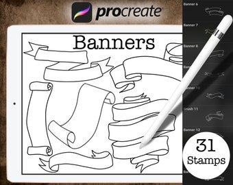 Banners | Procreate Stamp Brush Set