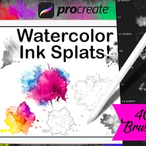 Aquarelinktmarkeringen Procreate Brushset - Stempelborstels