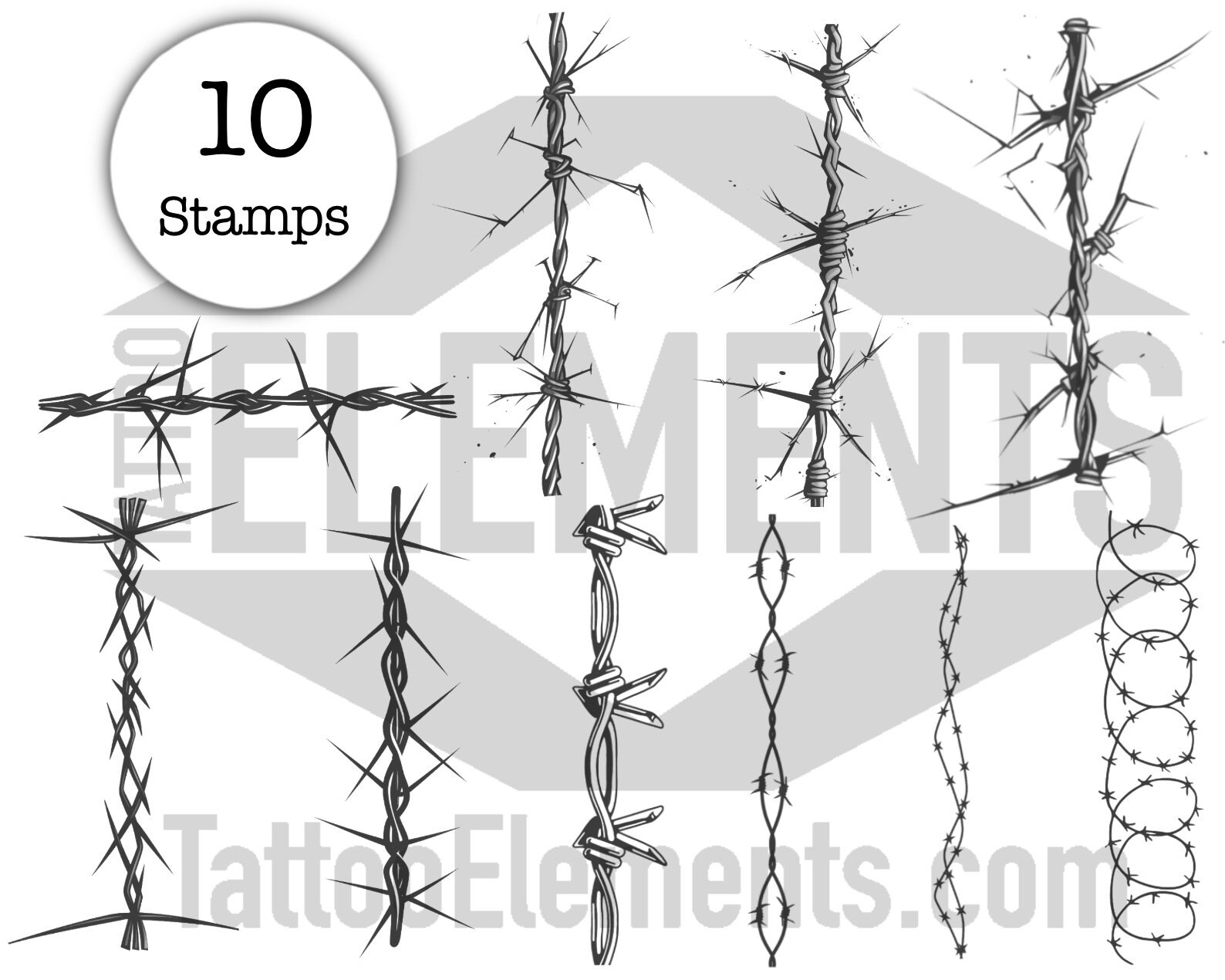 Barbed Wire Vol. 2 Procreate Brushes and Stamps - Etsy