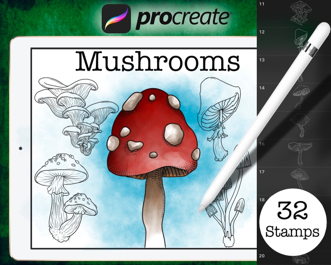 Mushroom and Fungus Procreate Brushset - Stamp Brushes - Etsy