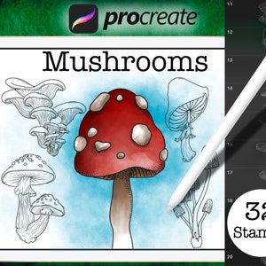 Mushroom and Fungus Procreate Brushset - Stamp Brushes