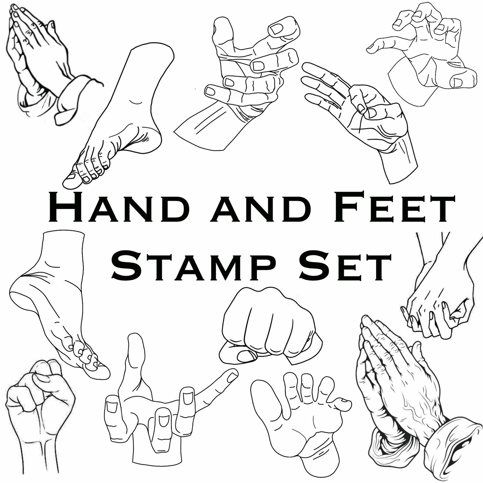 Procreate Stamp Brush Hands and Feet | Etsy