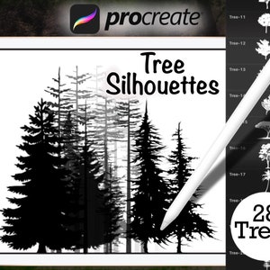 Tree Silhouettes Procreate Brushset - Stamp Brushes