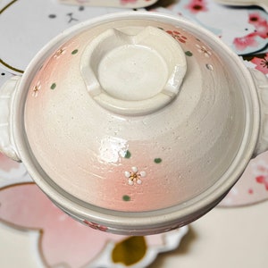 Vintage Japanese Plum Blossom Bankoware Donabe Clay Pot | Handmade Ceramic Cook Pot