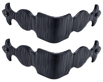 Paquete de 2 protectores de esquina angulares decorativos forjados de 4 pulgadas, soporte de protección de mesa, ángulo recto para mesas, bancos, baúles y arcones de estilo rústico.