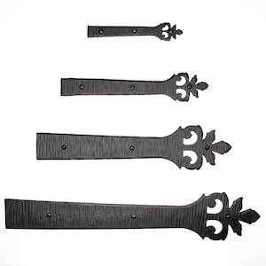 2 Pack 6&quot; - 16&quot; Forged Decorative Faux Dummy Hinge Brace Bracket for Barn Doors, Farmhouse Gates Chests & Garages Borderland Rustic Hardware