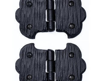 2 Pack 3.5&quot; Forged Iron Decorative Strap Hinge for Small Farmhouse Gates, Chests, Cabinets & Furniture Borderland Rustic Hardware