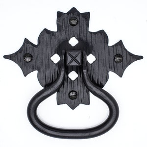 5” Forged Ring Furniture Drawer Pull for Farmhouse Chests, Trunks Cabinets Hand Forged Decorative Hardware Borderland Rustic Hardware