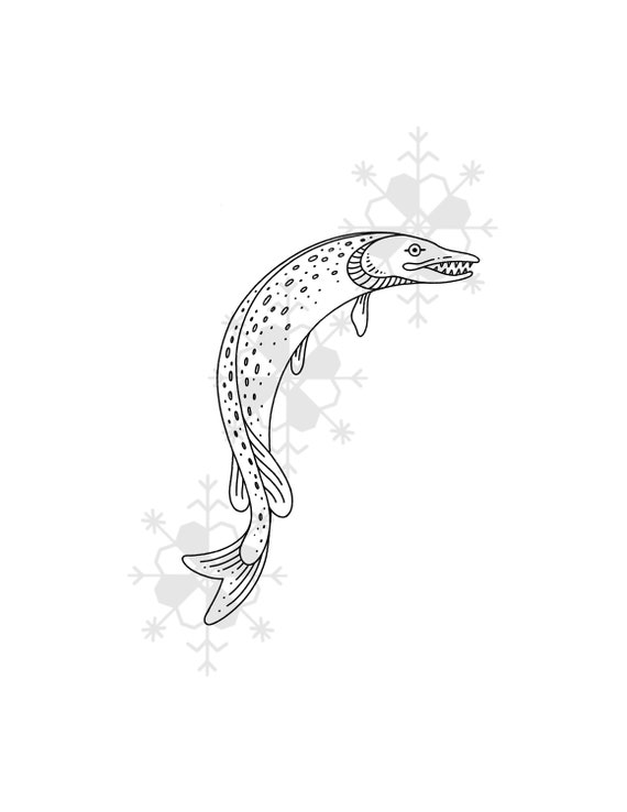 Pike Tattoo Flash - Etsy UK