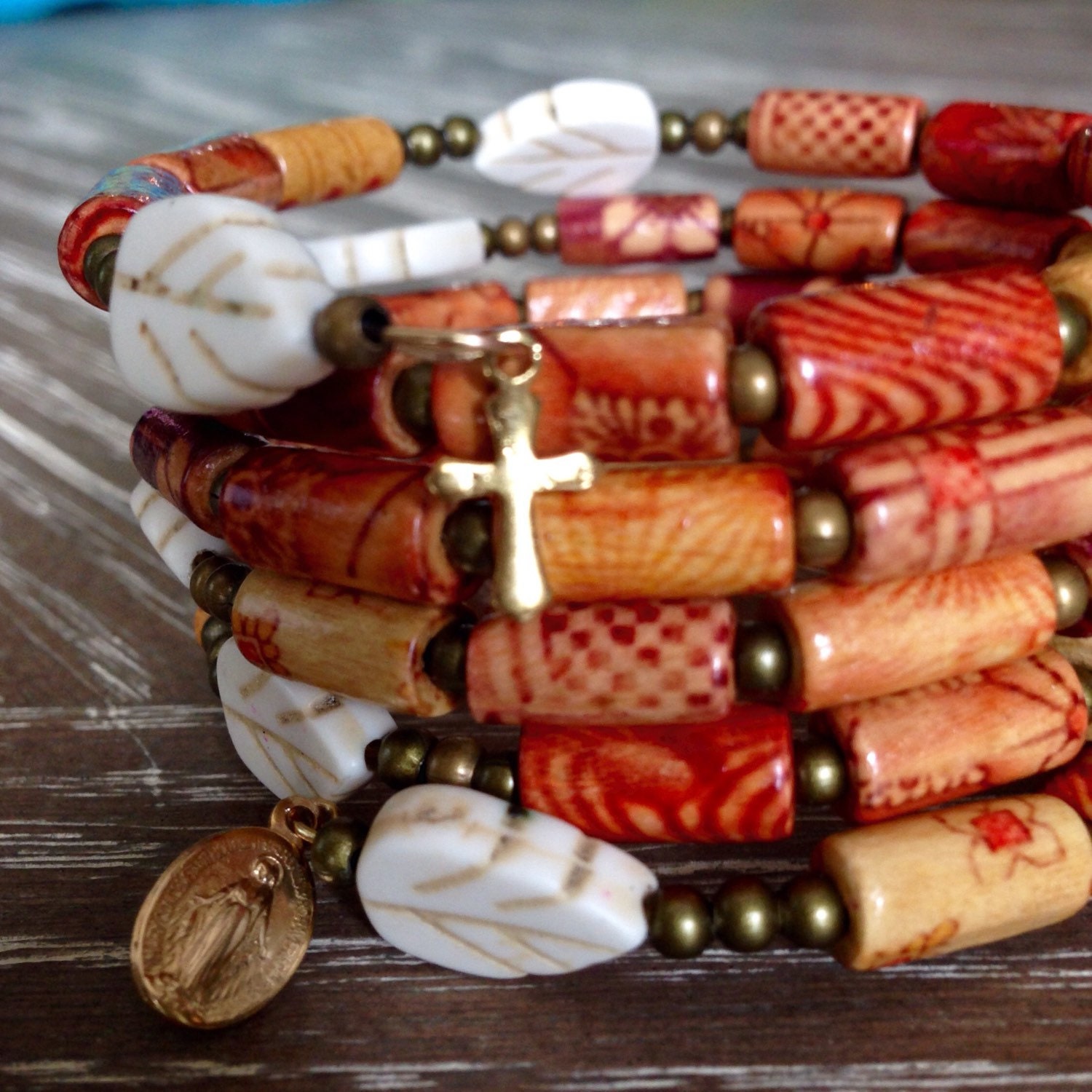 Rosary wrap bracelet deals