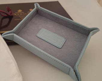 Penhaligon's of London: Accessories/Jewellery Tray - Light Blue Leather - Soft Suede Lining - New & Unused