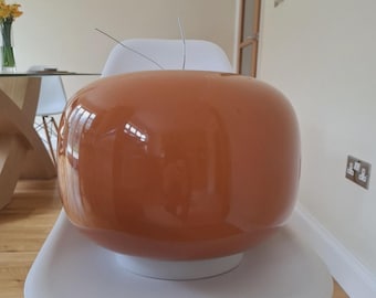 Foscarini Chouchin 1 Suspension Light Pendant Lampshade Orange/White - Needs Replacement Hanging Wires - Super Condition