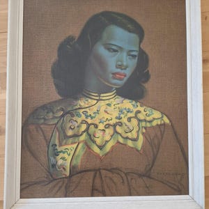 Tretchikoff: &#39;The Chinese Girl&#39; by Vladimir Tretchikoff -  Vintage Mid-Century Framed Print - Very Good Condition - Vintage 1950s