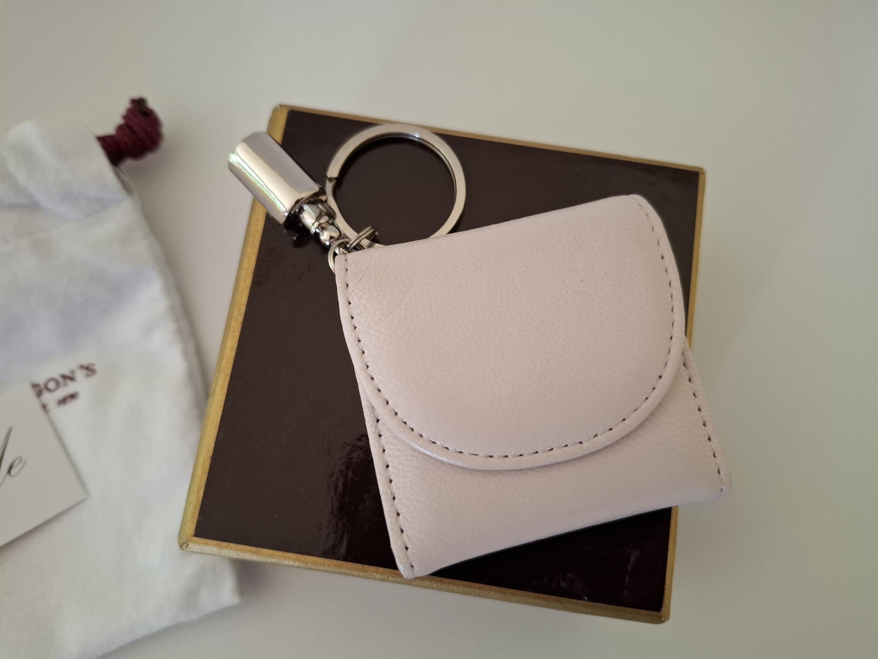 Penhaligon's of London: Key Ring and Mini Photo Frame - Pink Leather - New & Unused With Original Pouch and Gift Box