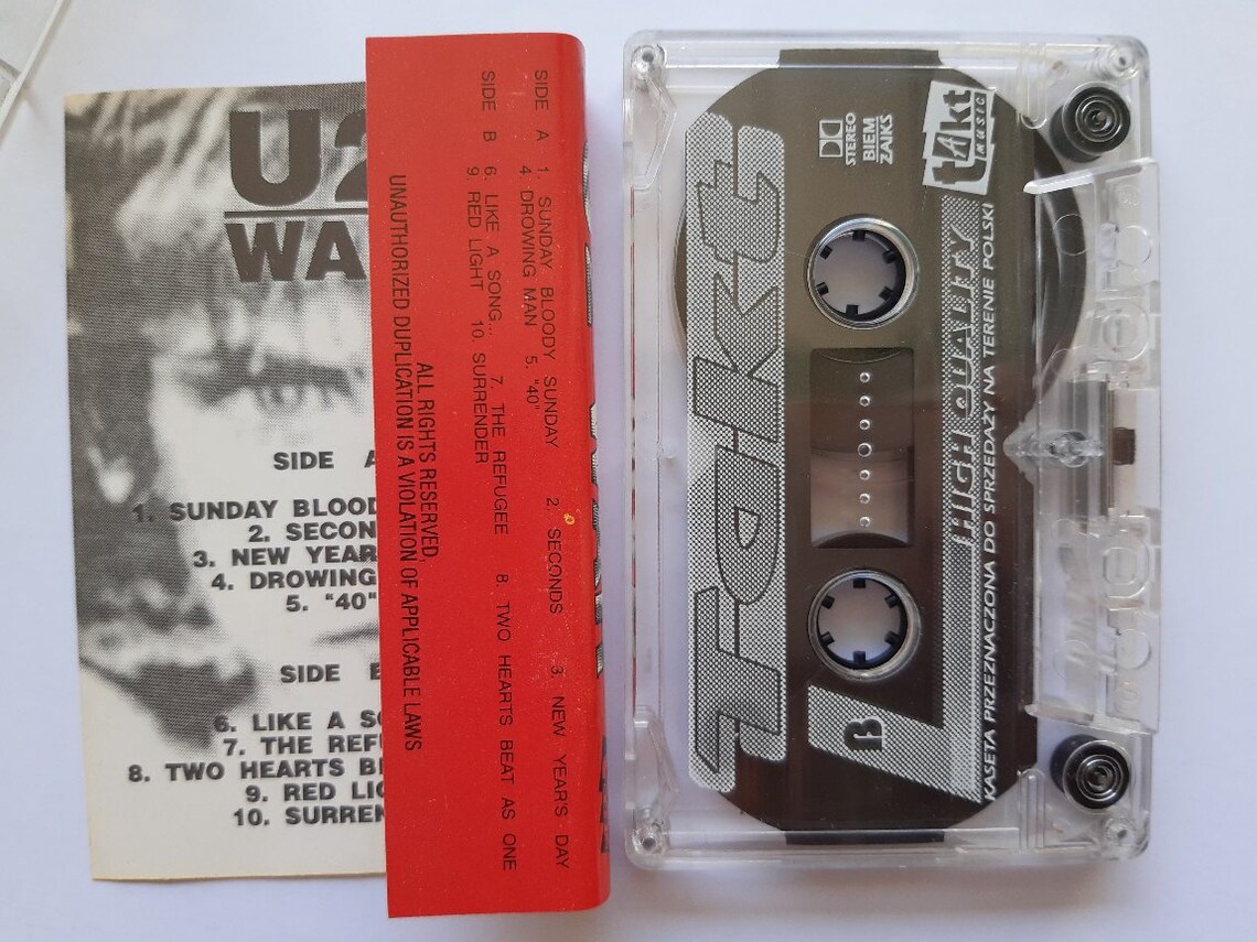 U2 WAR 1990 rare cassette tape Europe release TAKT Records Etsy