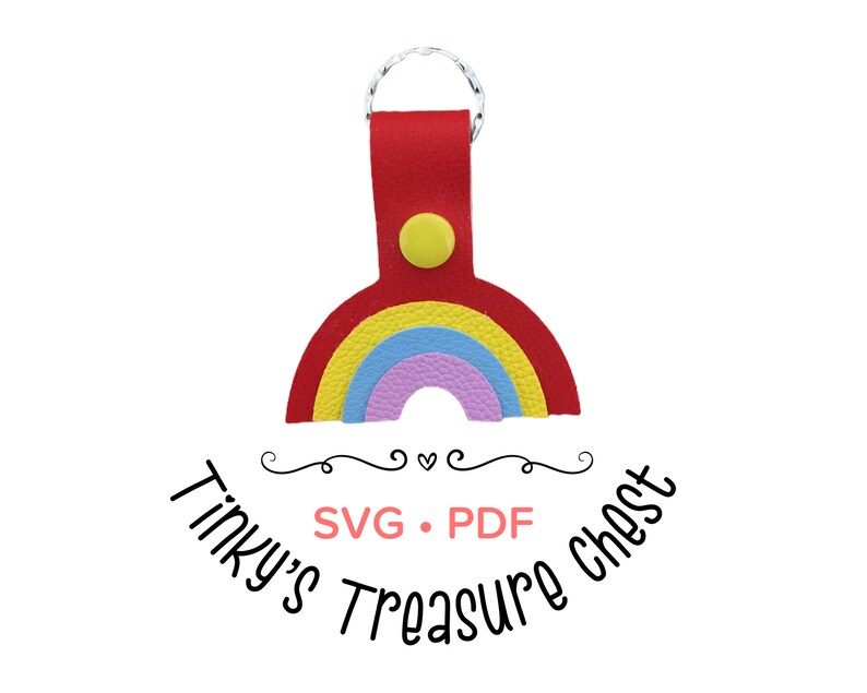 Rainbow KeyChain SVG. Cutting File & PDF. Bag Tag SVG. Key ...