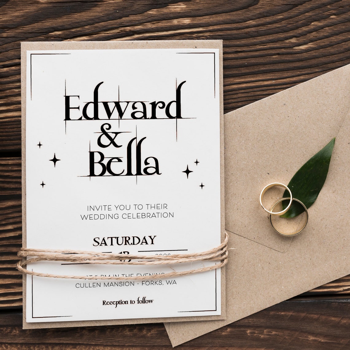 Customized Twilight Saga Inspired Wedding Invitation & Signage image 5