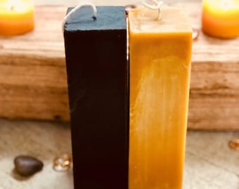 Pure Beeswax Square Pillar candle-Tall Square pillar candle 2" wide and up to 12" in height-Organic Beeswax Pillar candle