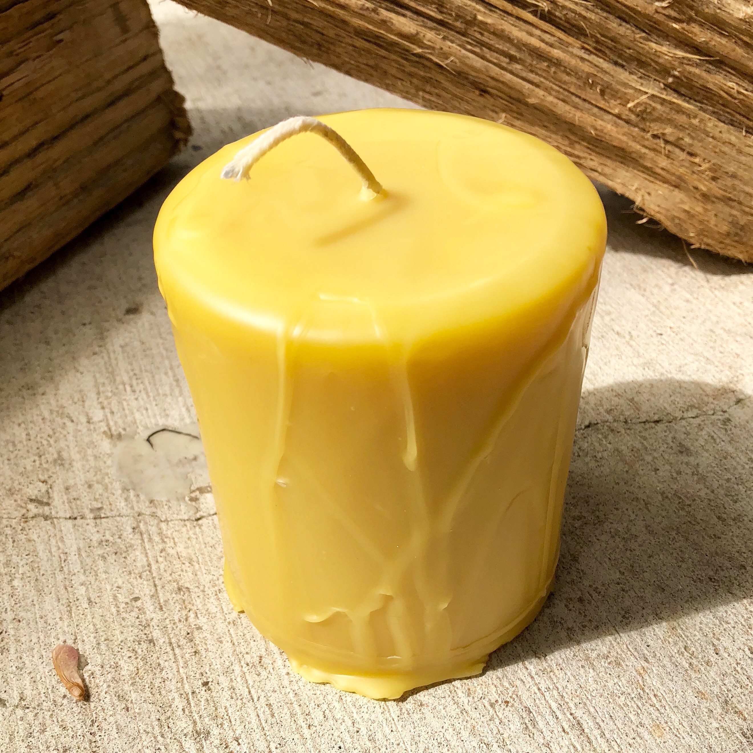 Pure Beeswax CandlesHandmade Drip Candle4 inch wide pillar Etsy