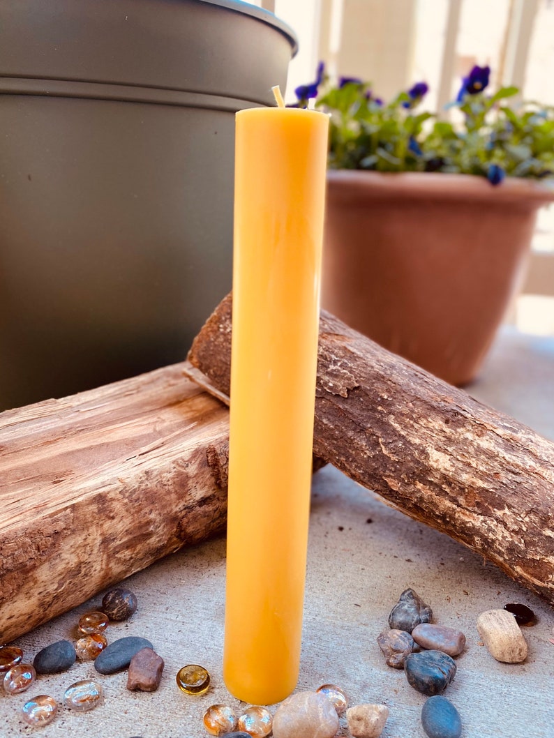 Organic Pure Beeswax 1 3/4 pillar black, white or natural honey beeswax candlestick-1.75 pillar candles-pure organic beeswax pillar candle image 10