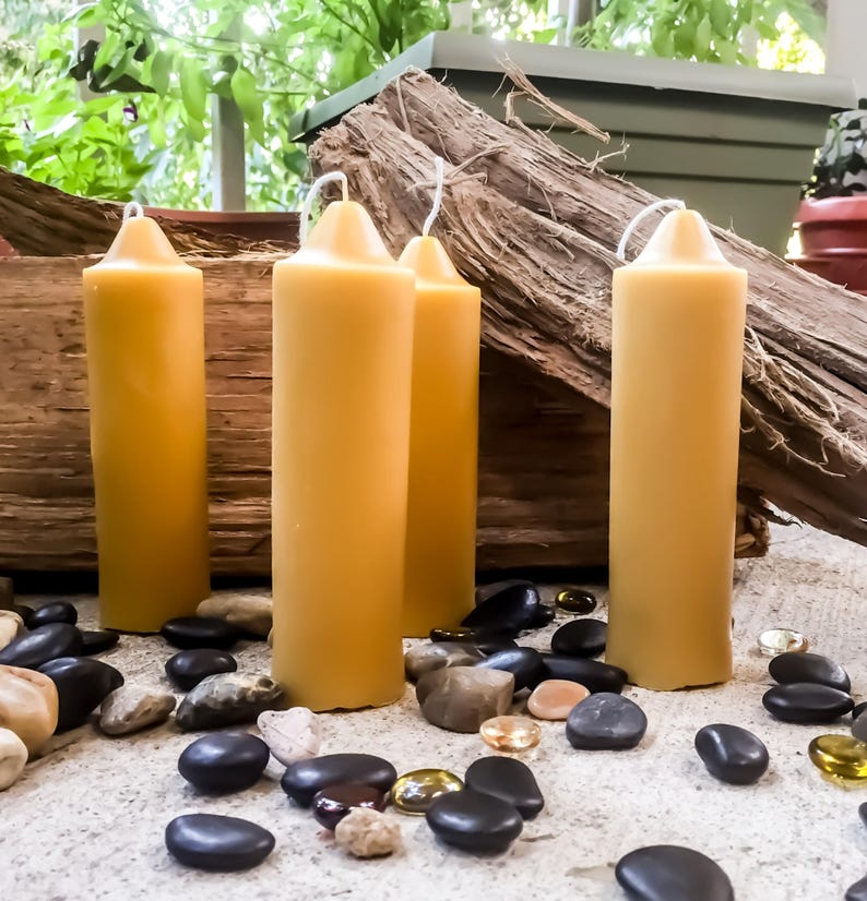Pure Organic Beeswax Large Taper Candle1 3/4 wide Pure Etsy