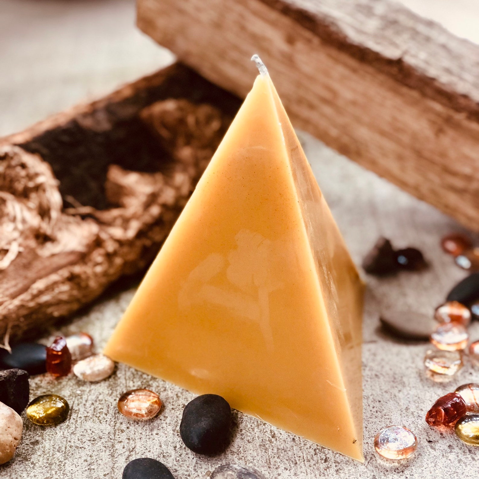 100 Pure Beeswax Pyramid Shaped Candlelarge Pyramid Etsy