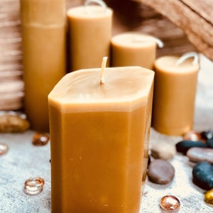 100% Pure Beeswax Candle-Unique Organic Beeswax Pillar Candle-diamond shaped Beeswax Candlex-extra large diamond beeswax pillar candle image 2