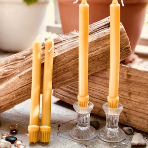 100% Pure Beeswax Taper Candles. Set of 2 pure organic beeswax candles, 10 elegant taper candles. White beeswax or Natural beeswax tapers image 8