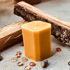 100% Pure Beeswax Candle-Unique Organic Beeswax Pillar Candle-diamond shaped Beeswax Candlex-extra large diamond beeswax pillar candle image 1