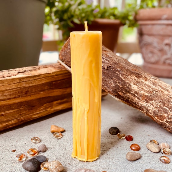 100% Pure Beeswax Pillar Candle-large 5.5inch wide Beeswax Pillar Candle- Pure Organic Beeswax Candlex-extra large beeswax pillar candle