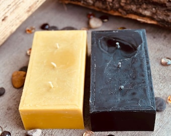 Three Wick Pure Beeswax Candle, Hand Poured Natural Honey Scent, Altar Ritual Candle