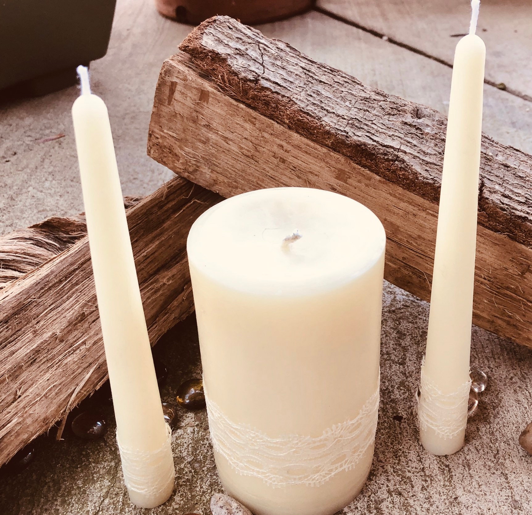 Free shippingUnity Candle SetWedding Candles Set100 Pure White