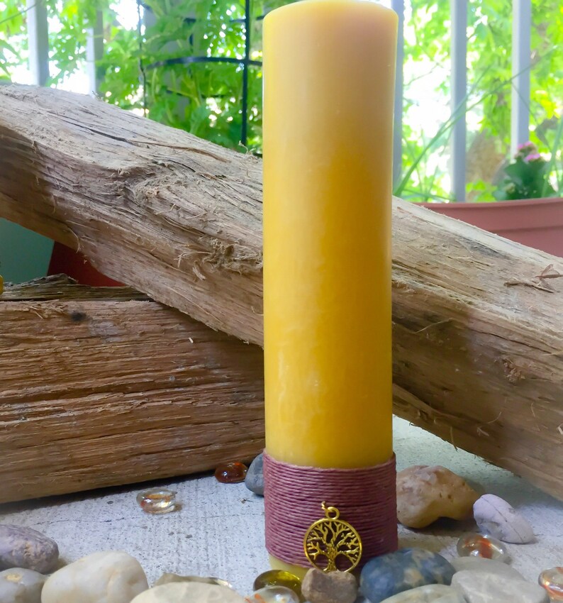 100% Pure Organic Beeswax Pillar Candle Gift set-gift set of charmed pure beeswax candles-organic handmade beeswax-tall beeswax pillars image 3