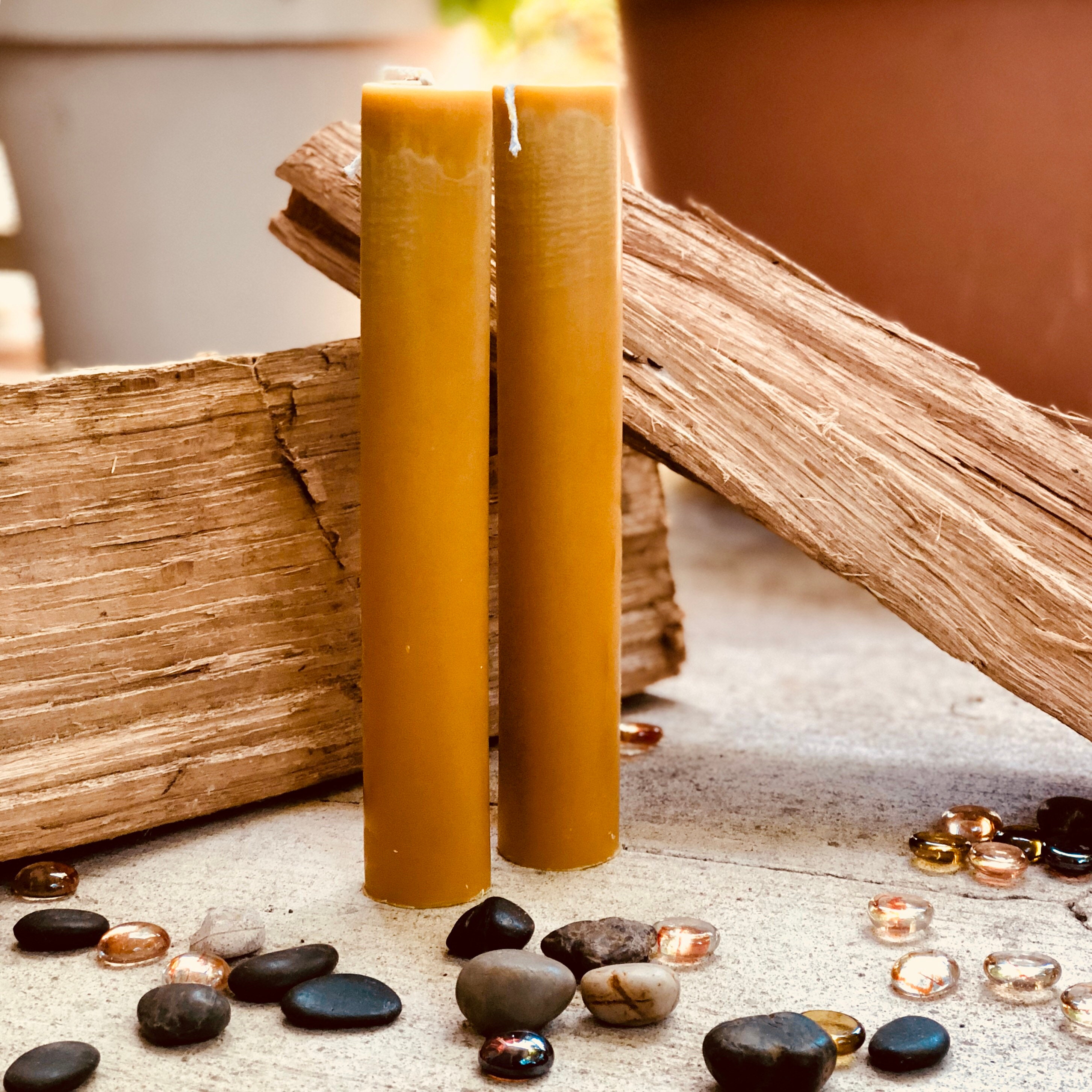 Organic Pure Beeswax 1.5 pillar black, white or natural honey beeswax