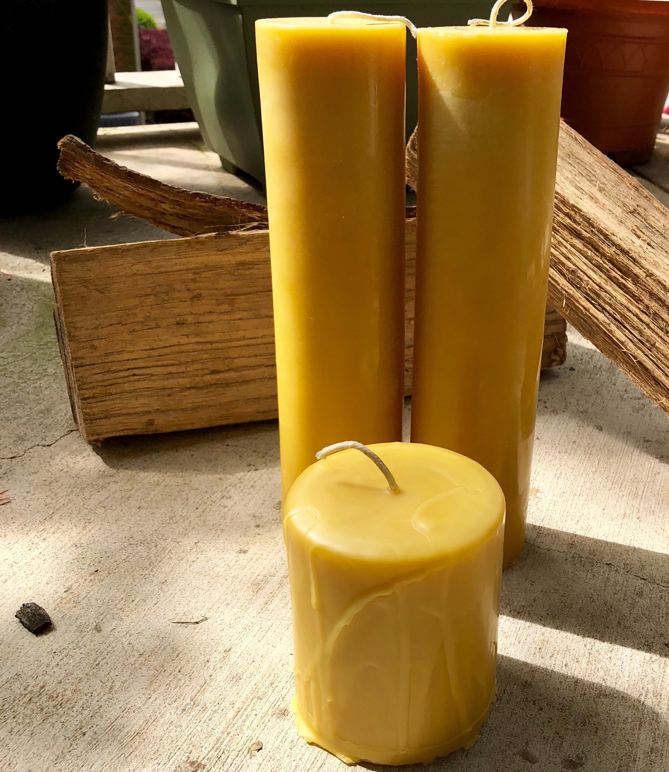 Pure Beeswax CandlesHandmade Drip Candle4 inch wide pillar Etsy