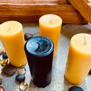 100% Pure Beeswax Pillar Candle-2 wide up to 15 tall-pure beeswax pillar candles-yellow, black or white beeswax-handmade beeswax pillar image 1