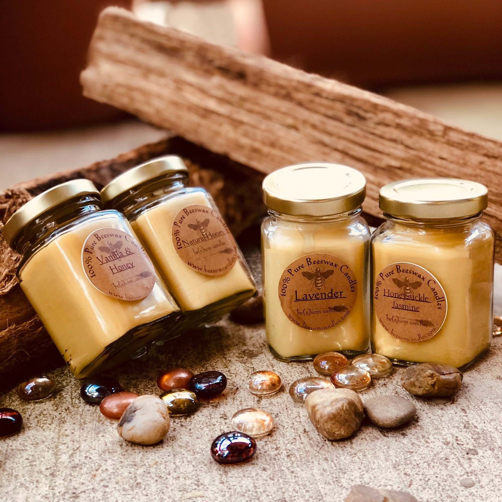 Free Shipping100 Pure Beeswax CandlesScented or UnscentedSet of 4