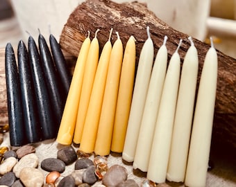 Pure Beeswax Taper Candles: 6" Ritual Candles, Unscented