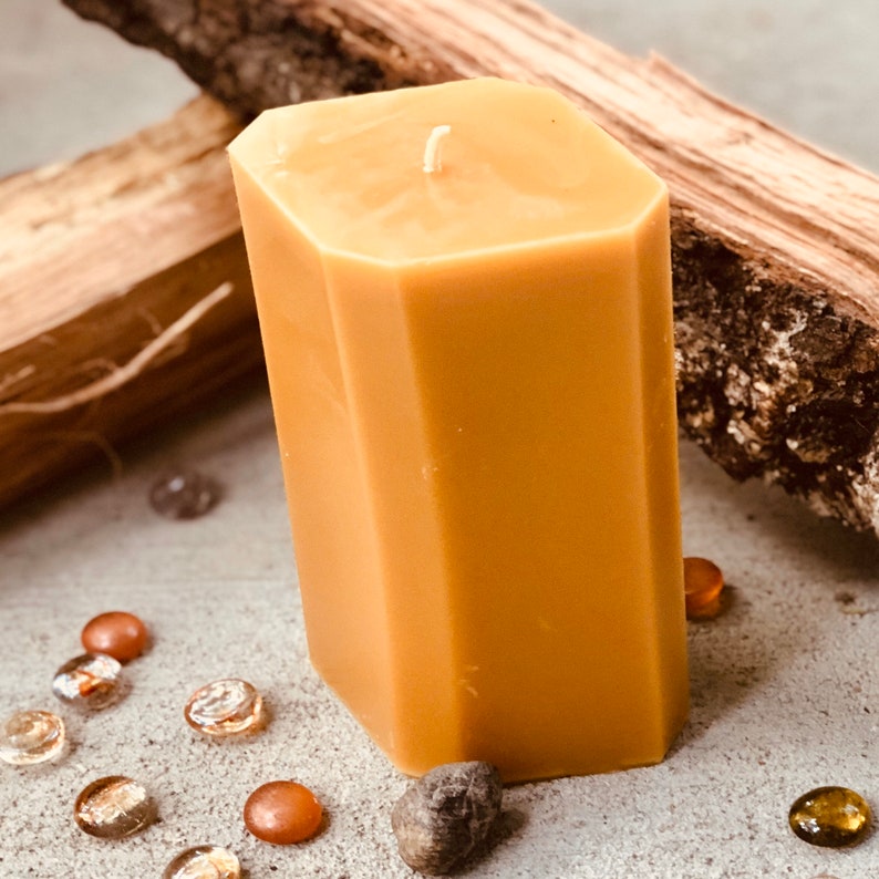 100% Pure Beeswax Candle-Unique Organic Beeswax Pillar Candle-diamond shaped Beeswax Candlex-extra large diamond beeswax pillar candle image 9