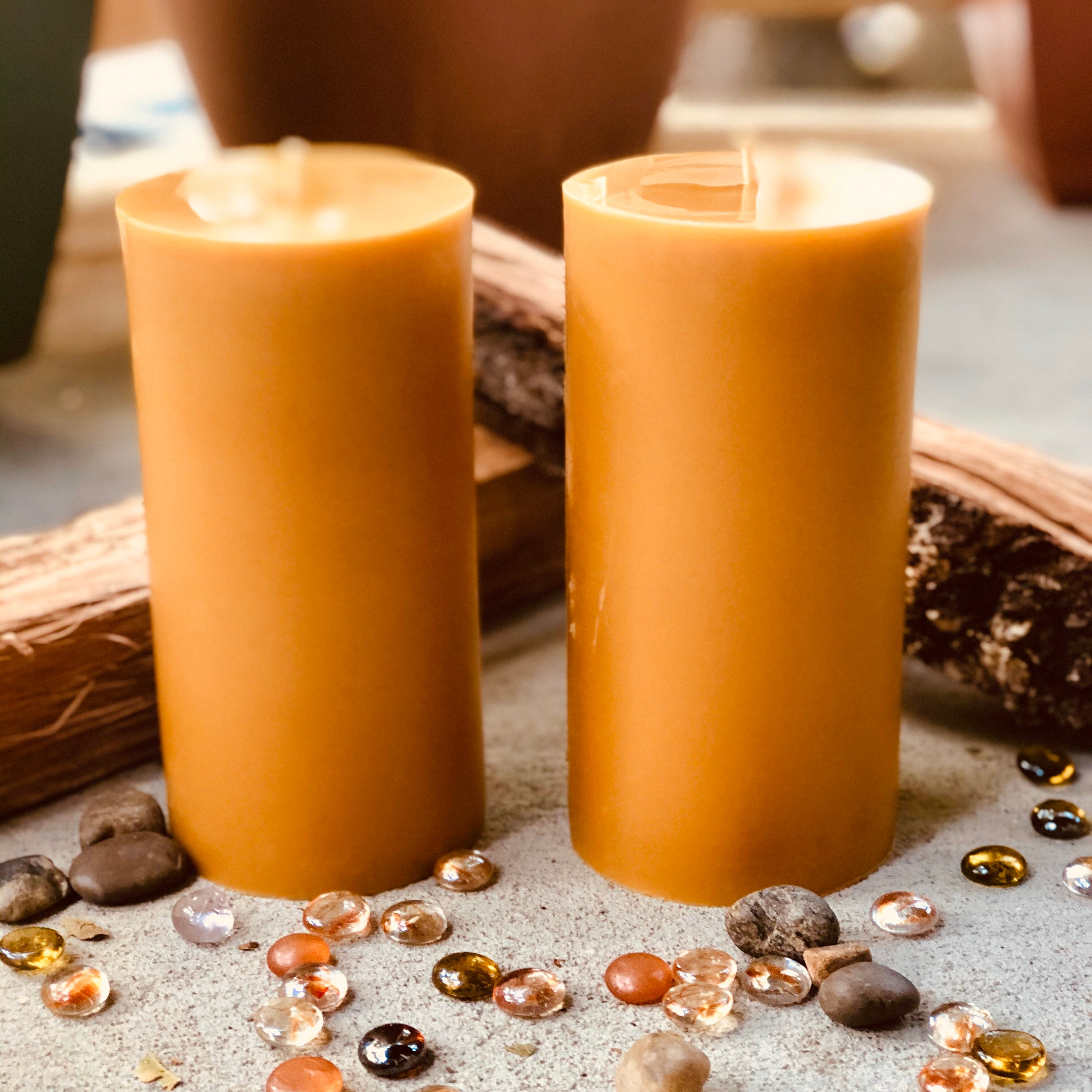 100 Pure Beeswax Pillar Candle4inch wide Organic Beeswax Pillar Candle